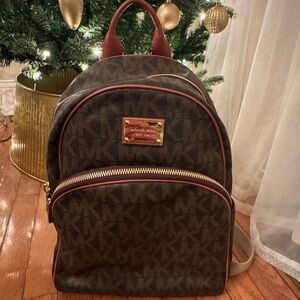Michael Kors Dark Brown Logo Backpack